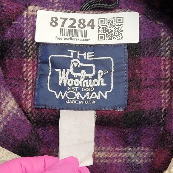 Vintage 90s Woolrich Parka Coat Jacket Women M/L 20x27 Beige - Picture 7 of 14